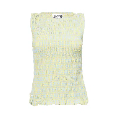 AMY LYNN WOMEN'S BLUE / YELLOW SONYA PURE COTTON YELLOW BLUE CHECK TOP