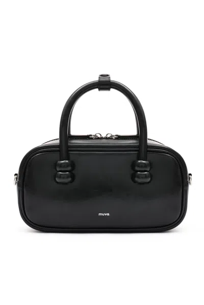 Amy Lynn Women's Boston Black Leather Crossbody Rectangle Bag