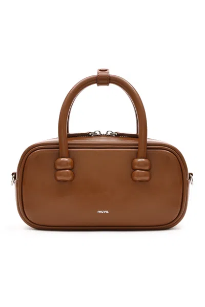 Amy Lynn Women's Boston Brown Leather Crossbody Rectangle Bag