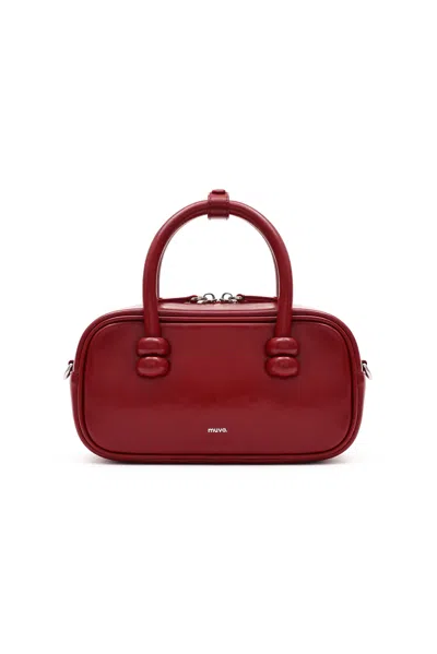 Amy Lynn Women's Boston Red Leather Crossbody Rectangle Bag