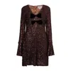 Amy Lynn Womens Brown Diana Sequin Woven Mini Dress In Brown