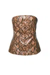 Shop Amy Lynn Women's Brown Johanna Snakeskin Bandeau Top