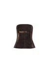 Shop Amy Lynn Women's Brown Johanna Tiger Velvet Burnout Bardot Top