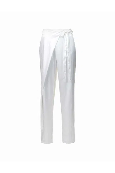 Amy Lynn Women's Cara White Satin Trousers