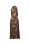 Amy Lynn Women's Cici Brown Floral Crochet Maxi Dress In Brown