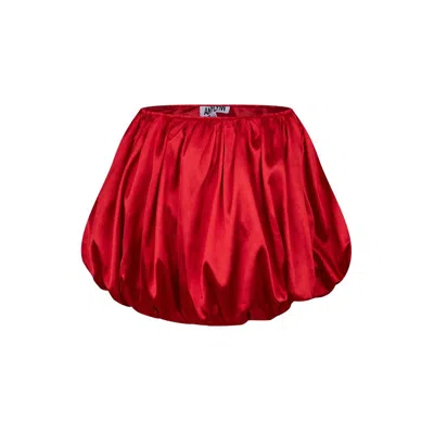 Amy Lynn Women's Claudia Red Satin Ultra Mini Puffball Skirt