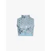 Amy Lynn Womens Denim Paloma Sequin-embellished Denim-blend Gilet In Denim