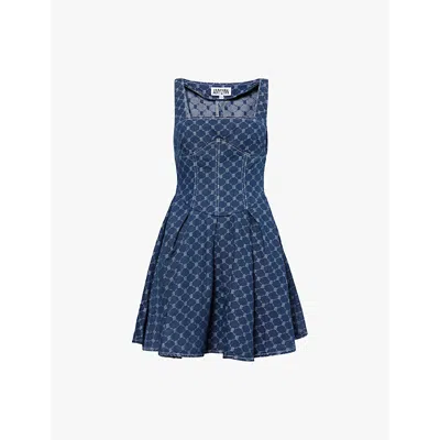 Amy Lynn Womens Denim Remi Geo-print Mini Dress