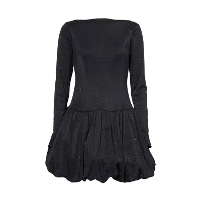 Amy Lynn Women's Deva Black Embellished Puffball Mini Dress