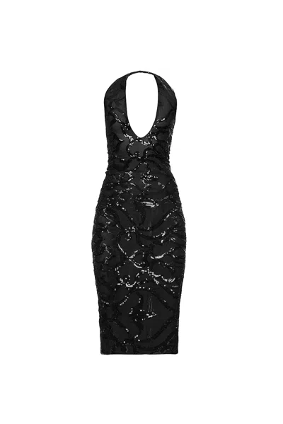 Amy Lynn Women's Dua Black Sequin Midi Dress