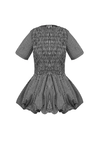 Amy Lynn Women's Eleanor Black Gingham Puffball Mini Dress