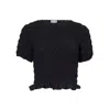 Amy Lynn Womens Eliza Shirred-bodice Stretch-lace Top Black In Black