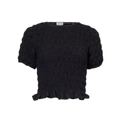 AMY LYNN WOMEN'S ELIZA BLACK LACE SHIRRED TOP