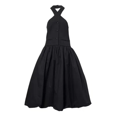 Amy Lynn Women's Garcelle Black Halterneck Midi Dress