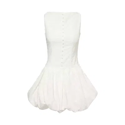 Amy Lynn Women's Grazia White Cotton Mini Puffball Dress