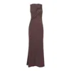 Amy Lynn Womens Brown Heart Cut-out Sleeveless Stretch-woven Maxi Dress In Brown