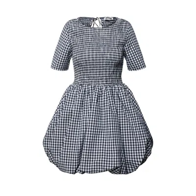 Amy Lynn Womens Black Kiran Gingham-print Puffball Cotton-blend Mini Dress