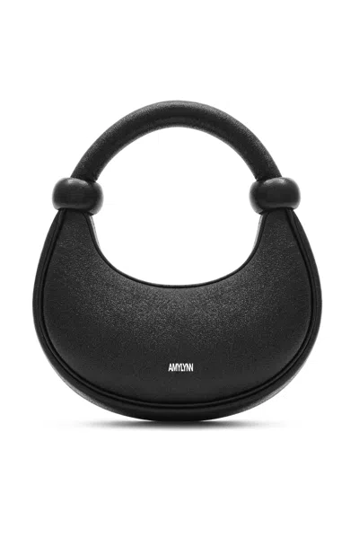 Amy Lynn Women's Kyoto Black Sparkle Leather Crossbody Crescent Bag