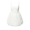 Amy Lynn Womens White Lisa Sequin-embellished Puffball Lace Mini Dress In White