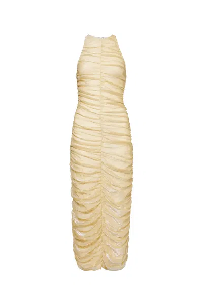 Amy Lynn Women's Lottie Gold Ruche Midi Dress