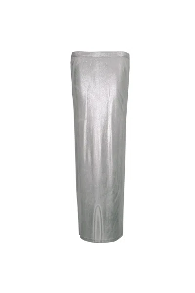 Amy Lynn Women's Lulu Silver Metallic Maxi Skirt