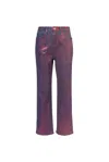 Amy Lynn Women's Lupe Red Denim Foil Coated Trousers In Red