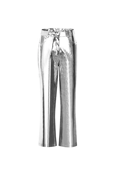 Amy Lynn Women's Lupe Silver Metallic Pu Trousers