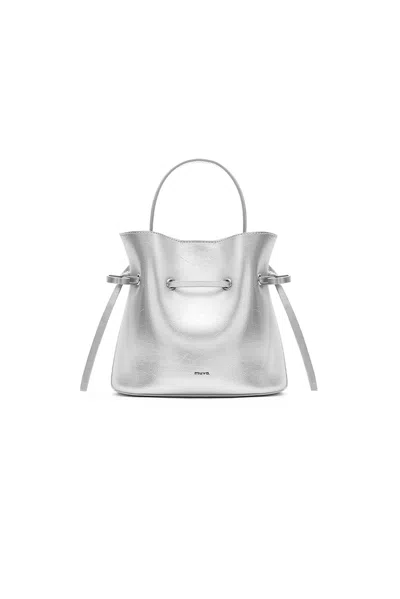 Amy Lynn Women's Lyon Silver Leather Bucket Bag