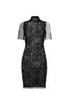 Amy Lynn Women's Mila Black Embellished High-neck Mini Dress In Black