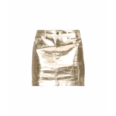 Amy Lynn Women's Milena Gold High Waist Metallic Mini Skirt