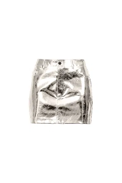 Amy Lynn Women's Milena Silver Metallic Mini Skirt