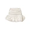 Amy Lynn Women's Neutrals Bella Cream Satin Puffball Mini Skirt In White