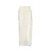 Amy Lynn Womens Textured Split-hem Woven Maxi Skirt Ivory