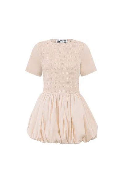 Amy Lynn Women's Neutrals Eleanor Milk Puffball Mini Dress
