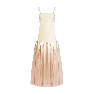 Amy Lynn Women's Neutrals / Gold Alexa Champagne Satin Puffball Dress