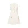 Amy Lynn Womens Milk Soft Tailored A-line Woven Mini Dress In Neutral