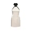 Amy Lynn Contrast Halter Neck Satin Mini Dress