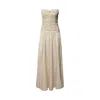 Amy Lynn Women's Neutrals Shyla Milk Ruched Column Bardot Maxi Dress