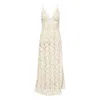 Amy Lynn Womens Sylvia Crochet Cotton Maxi Dress Beige In White