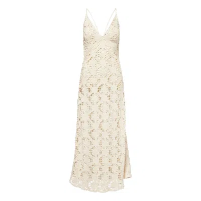 AMY LYNN WOMEN'S NEUTRALS SYLVIA BEIGE CROCHET MAXI DRESS