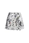 Amy Lynn Y2k Ultra Mini Sequin Paillette Skirt In Silver In Silver