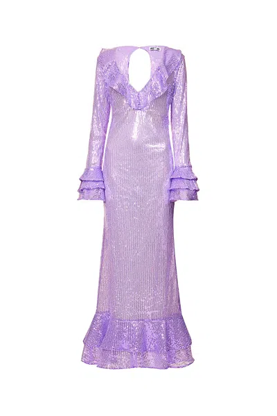 Amy Lynn Women's Pink / Purple Alessandra Purple Sheer Sequin Dress