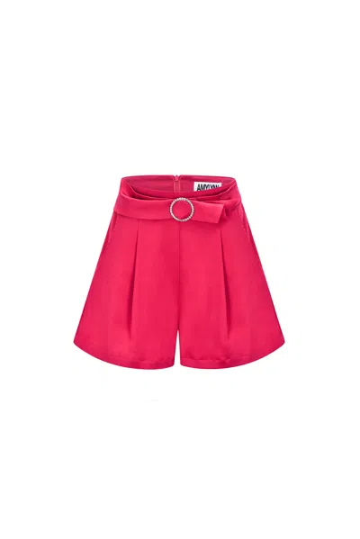 Amy Lynn Women's Pink / Purple Mirabella Pink Satin Shorts In Pink/purple