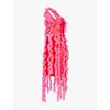 Amy Lynn Womens Pink Suki Ruffled Woven Top In Pink