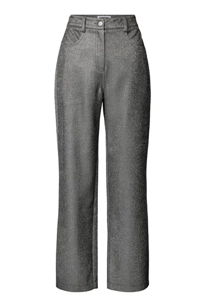 Amy Lynn Womens Silver Glitter Straight-leg Woven Trousers