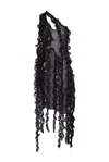 Amy Lynn Womens Black Suki Ruffled Woven Top In Black