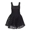 Amy Lynn Womens Sylvie Crochet Woven Mini Dress Black In Black