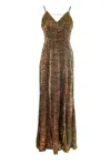 Amy Lynn Women's Talia Brown Tiger Velvet Burnout Maxi Dress In Brown