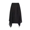 Amy Lynn Womens Tilda Asymmetric Woven Midi Skirt Black In Black