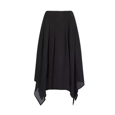 AMY LYNN WOMEN'S TILDA BLACK ASYMMETRIC CHIFFON MIDI SKIRT
